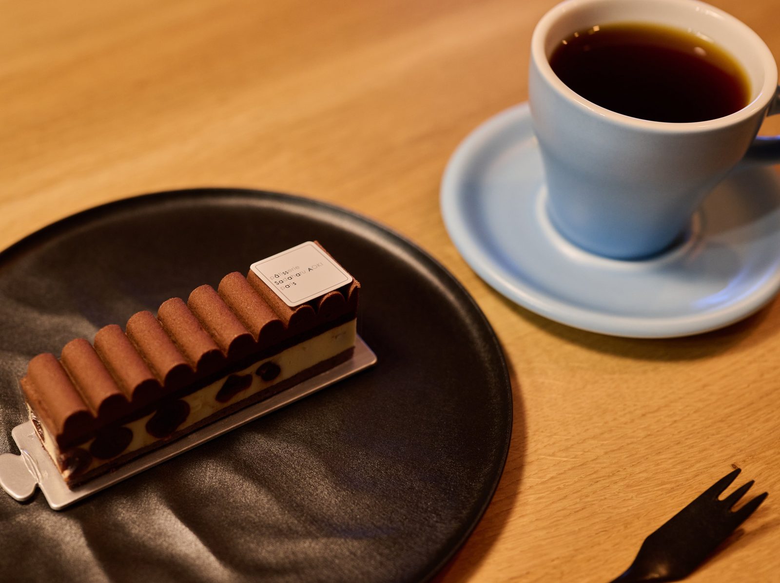 Original photo: cake and coffee at a cafe