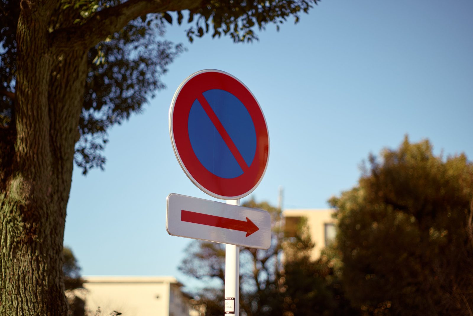 Original photo: a no-parking sign against the sky